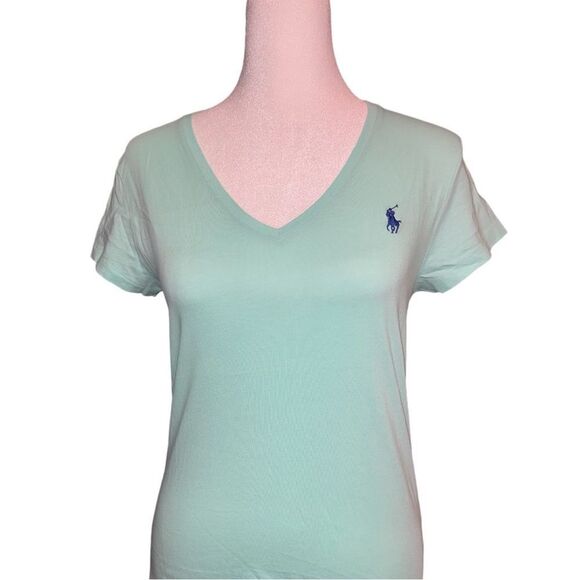 Ralph Lauren pale sage vneck tee. - Picture 2 of 6